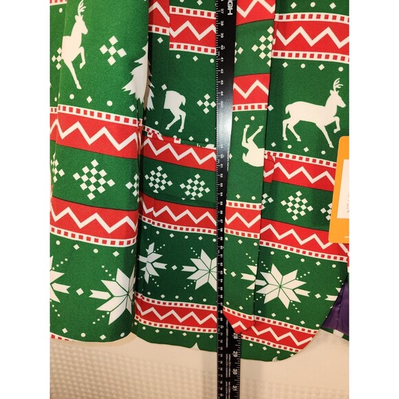 Opposuit Mens suit Size 36 Christmas Green Tree Holiday With Tie - Picture 8 of 16